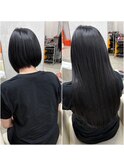 Before→After/羽エクステ100本×ブラック