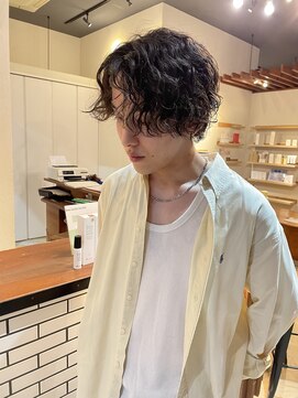 ラフ バイ マグ 南松本(R.A.F. by Mag) 波巻きパーマメンズマッシュウルフカットツイストパーマ刈り上げ