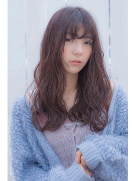 エルフォ(elfo) 【elfo】黒髪でもOK！ロングのゆるふわパーマは甘め前髪で可愛く