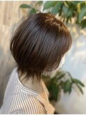 ショートウルフ マッシュウルフ くびれ グレージュ