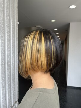 ネオリーブカップ 町田店(Neolive capu) アシンメトリー☆ボブ　ブロンドインナーカラー