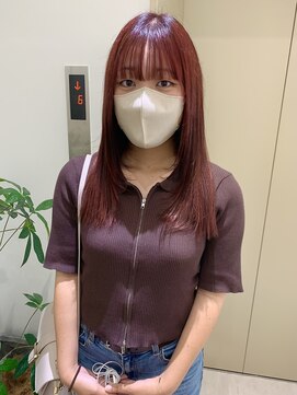 ジーナ 福岡天神(Zina) ボルドーカラー × 顔まわりレイヤー