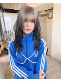 ルーツカラー/ホワイトグレージュ/ネイビー/顔まわりカット