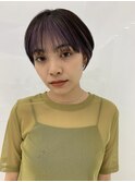 フェイスフレーミング　インナーラベンダー　ショートボブ