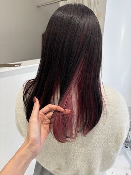 ハイブ 金沢(Hive) インナーカラーコーラルピンクデザインカラー