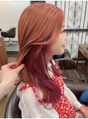 派手派手ハイトーンインナー|西葛西ブリーチカラー