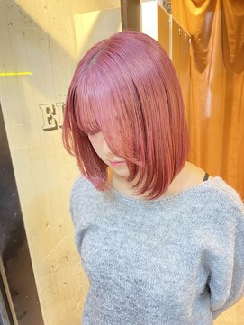 エイト 福岡天神店(EIGHT fukuoka) ピンクラベンダーカラー×顔周りレイヤーボブ