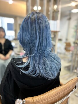 ペールブルー/ダブルカラー/レイヤー