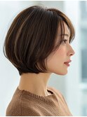 上品外ハネボブ×丸みシルエットで柔らか美人[西宮北口/美肌]