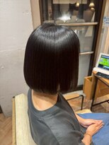 ヘアーショップ エヌアンドエー 越谷店(hair shop N&A) 切りっぱなし外ハネボブ×艶ブラウン