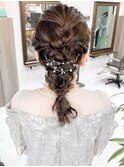 結婚式ヘアセット×編みおろしアレンジ