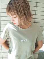 透け感ベージュボブスタイル