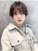 ウザバング丸みショート_オリーブカラーハイライトカラー_57039