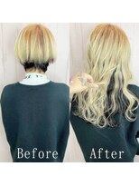 あるじゃんすー 渋谷店&nbsp;ブラック×ブロンド#シールエクステ#ゆるふわウェーブ#丸型#渋谷