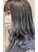 ブルーシルバーのカスケードカラー【バレイヤージュ】