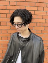 波巻きスパイラルパーマセンターパート前下がり無造作STYLE