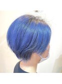 【MUA 札幌　馬場】Wカラー×ネイビーブルー×ハンサムショート