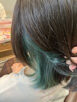 マーズ エナックヘアー(Mars enak hair) インナーカラー イヤリングカラー ターコイズブルー グリーン
