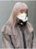 ミルクティーベージュダブルカラーインナーカラーハイライト