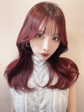 プアメリア 名古屋(Puamelia) トリートメント ブリーチなしダブルカラー 前髪縮毛矯正