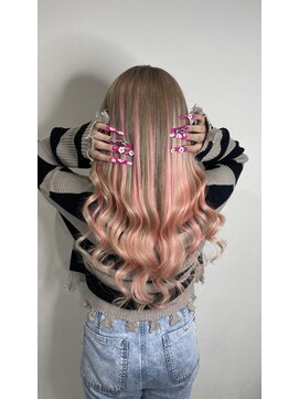 ヘアーデザイン ジェルム(Hair Design germe) リピ！ギャル！！ホワイト×ピンクメッシュ　--RINA--