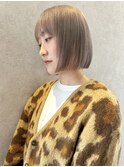 福井　大和田　ぱつっとボブ　ミルクティーベージュ　10代　20代