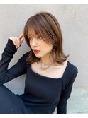 【マユコ】シースルーバング小顔ミディアムボブ