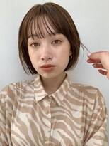 ナチュラルシースルーバングのミニボブ【銀座】