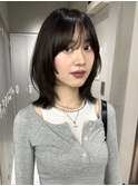 韓国ヘアーハッシュカットレイヤーカットグレージュブリーチ無し