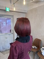 アジールヘア 東上野店(agir hair)&nbsp;大人可愛い丸みボブチェリーレッド【上野】