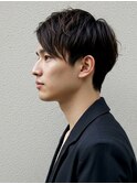 ニュアンスシャドウパーマ前髪流し刈り上げツーブロック
