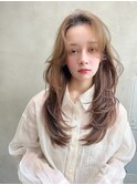 mowen 南堀江　レイヤーカット×オリーブベージュ