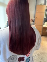 トリニティ(trinity) ブリーチなしダブルカラー髪質改善カラーミューズチェリーレッド