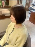 ナチュラルボブ×グレージュカラー