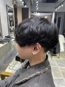 メンズデザイン シャビ(Men's design Shabbi) 前下がりツーブロ刈り上げマッシュ