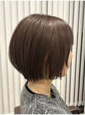 重めショートボブ/グレージュ/アディクシーカラー/骨格補正