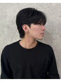 韓国シースルーマッシュ 毛流れ コンマ ダウンパーマ 
