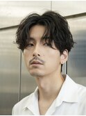 銀座シャドウパーマツイストスパイラルパーマセンターパート眉毛