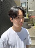 メンズフェザーセンターパート