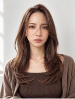 バーシャミ 博多(Baciami)&nbsp;30代/韓国風レイヤーカット×顔周りレイヤー×透明感ブラウン
