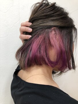 アーク イオン土山店(ARK) バレイヤージュアッシュ ボブ インナー ピンクパープル