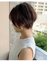 大人可愛い20代30代40代小顔ワンサイドショートボブ丸み前下がり