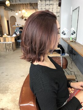 ロティー(loty) 【天神今泉loty赤星】切りっぱなしボブ×チェリーブラウン