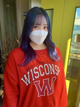 ガルボ ヘアー(garbo hair) 大人かわいい10代20代ケアブリーチグラデーションカラーブルー