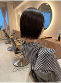切りっぱなしボブ ストレートボブ ネイビーブラック