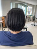 大人上品なくびれショートボブ＊暗髪黒髪スモーキーアッシュ