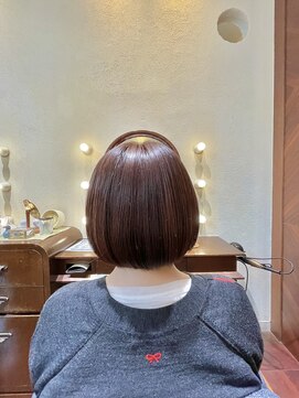 エルサフィロ ヨドヤバシ(el zafiro yodoyabashi) 【el zafiro yodoyabashi】暖色系白髪馴染ませミニボブスタイル