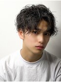 センターパート波巻きパーマスパイラルパーマツイストスパイラル