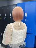 #コーラルピンクオレンジ×ミニボブ