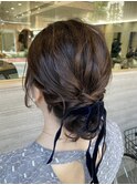 miu＊゜高円寺ドレスヘアモテ髪 ボブで『シニヨンアレンジ』